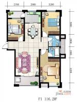 明悦华城3室2厅2卫116.2㎡户型图