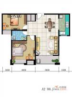 明悦华城2室2厅1卫80.6㎡户型图